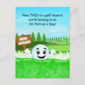 Lustiger St. Patrick’s Day Golf mit Golfball Bier  Postkarte (Vorderseite)