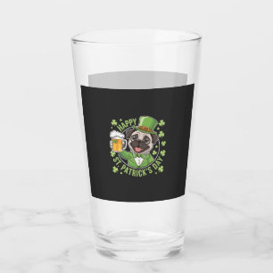 Lustiger St. Patrick�s Day Mops mit Bierkrug Glas