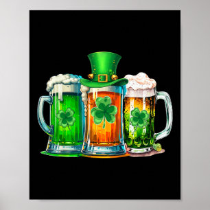 Lustiger St. Patrick Tag Irisch Irland Flagge Grün Poster