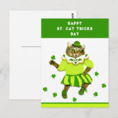 Lustiger St. Patrick's Day Katze Postkarte (Vorne/Hinten)