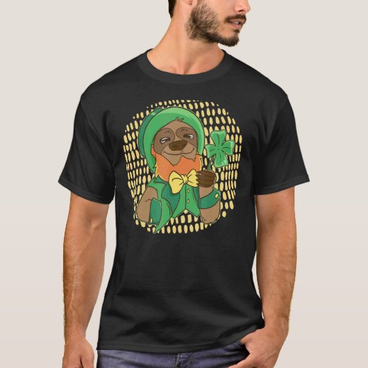 Lustiger St. Patricks Day Kobold Faultier T-Shirt (Vorderseite)