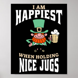 Lustiger St. Patrick's Day Leprechaun Bierkrüge Br Poster