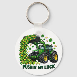 Lustiger St. Patrick's Day lustiger Traktor Schlüsselanhänger
