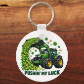 Lustiger St. Patrick's Day lustiger Traktor Schlüsselanhänger (Vorderseite)