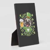 Lustiger St. Patrick's Day Mops mit Bierkrug Fotoplatte (Seite)