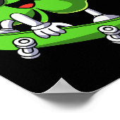 Lustiger St. Patrick's Day Shamrock Skateboarding  Poster (Ecke)