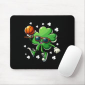 Lustiger St. Patricks Day Shamrock spielende Skele Mousepad (Mit Mouse)
