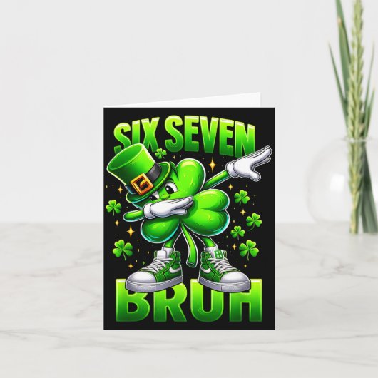 Lustiger St. Patrick's Day Six Seven Bruh 67 Meme Karte (Vorderseite)