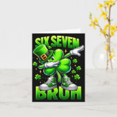 Lustiger St. Patrick's Day Six Seven Bruh 67 Meme Karte (Gelbe Blume)