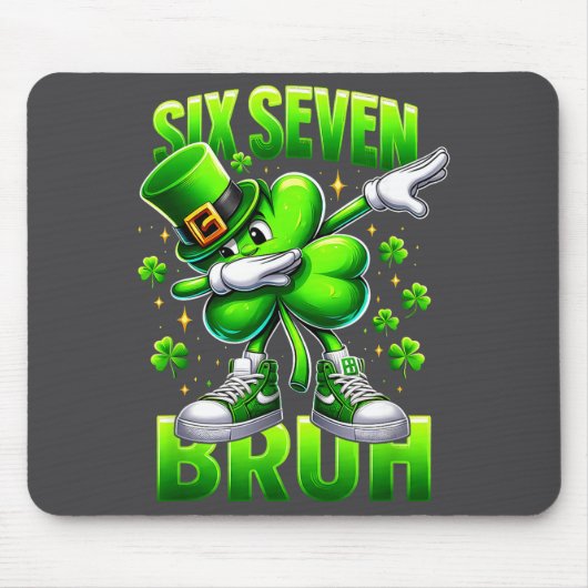 Lustiger St. Patrick's Day Six Seven Bruh 67 Meme Mousepad (Vorne)
