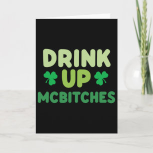 Lustiger St. Patricks Day Trink auf Mces Irisches  Karte