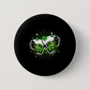Lustiger St. Patricks Day Trinken Irisches Kleebla Button