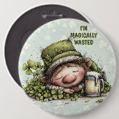 Lustiger St. Patrick's Day Trinkhumor Button (Vorne & Hinten)