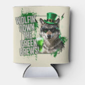 Lustiger St. Patrick's Day Wolf Getränkehalter Dosenkühler (Vorderseite)