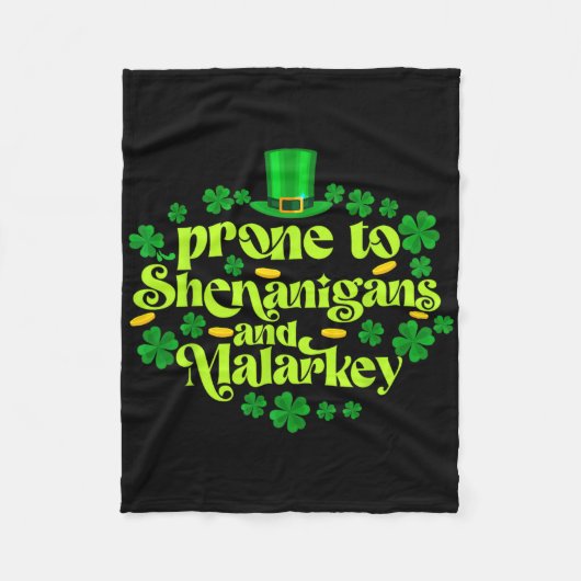 Lustiger St. Patricks Tag Anfällig für Schabernack Fleecedecke (Vorderseite)