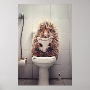 Lustiger Stachelschwein-Badezimmerdruck Tier auf T Poster