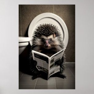 Lustiger Stachelschwein-Badezimmerdruck Tiere auf Poster