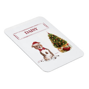 Lustiger Staffordshire Bull Terrier Weihnachts Hun Magnet