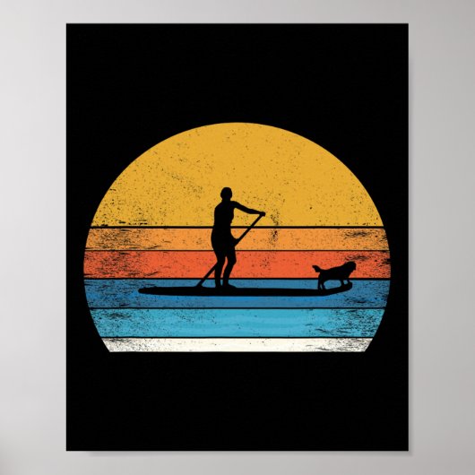 Lustiger Stand Up Paddle Board Hund Sup Paddling Poster (Vorne)