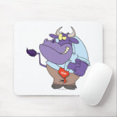 lustiger starker Stier Cartoon Mousepad (Mit Mouse)