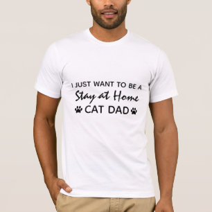 Lustiger Stay-at-Home-Katzendaddy-Pfotenabdrücke T-Shirt