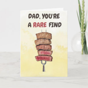 Lustiger Steak-Vatertagskarte - Seltene Dad-BBQ-Hu Karte