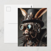 Lustiger Steampunk-Hase Postkarte (Vorne/Hinten)