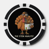Lustiger STEM-Analyst-Roboter Truthahn-Erntedankfe Pokerchips (Vorderseite)