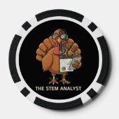 Lustiger STEM-Analyst-Roboter Truthahn-Erntedankfe Pokerchips (Rückseite)