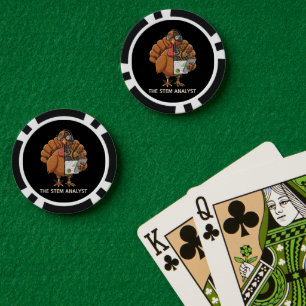 Lustiger STEM-Analyst-Roboter Truthahn-Erntedankfe Pokerchips