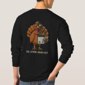 Lustiger STEM-Analytiker-Roboter Truthahn-Erntedan T-Shirt (Rückseite)