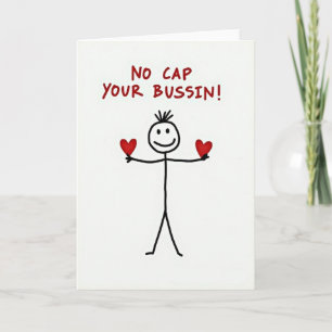 Lustiger Stickman No Cap Beste Karte