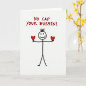 Lustiger Stickman No Cap Beste Karte (Gelbe Blume)