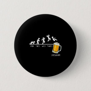 Lustiger Stickman Springt Bier Tage Der Woche Frei Button