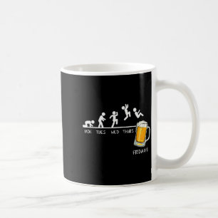 Lustiger Stickman Springt Bier Tage Der Woche Frei Kaffeetasse