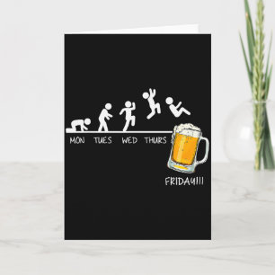 Lustiger Stickman Springt Bier Tage Der Woche Frei Karte