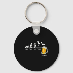 Lustiger Stickman Springt Bier Tage Der Woche Frei Schlüsselanhänger