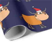 Lustiger Stier im Geschenkpapier (Rolleneckpunkt)
