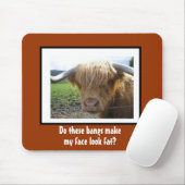 Lustiger Stier mit Ponyfrisur Mousepad (Mit Mouse)
