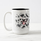 Lustiger Stier-Terrier-Cartoon "Bruch durch" Tasse (Links)