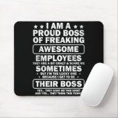 Lustiger stolzer Chef Mitarbeiter Anerkennung Büro Mousepad (Mit Mouse)
