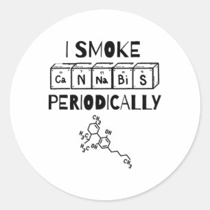 Lustiger Stoner-Tag Periodensystem Wissenschaft Th Runder Aufkleber