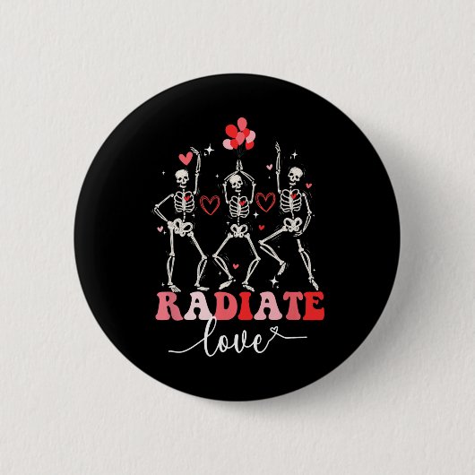 Lustiger Strahlen Liebe Valentinstag Röntgenassist Button (Vorderseite)