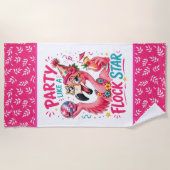 Lustiger Strand rosa Flamingo Strand Strandtuch (Vorderseite)