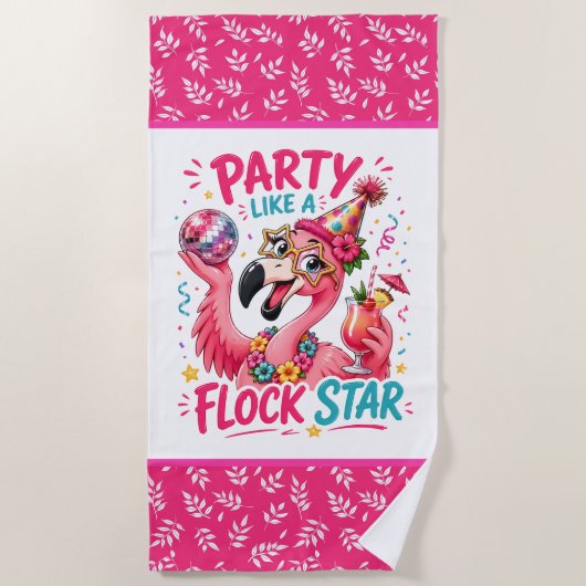 Lustiger Strand rosa Flamingo Strand Strandtuch (Vorderseite)