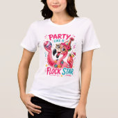 Lustiger Strand rosa Flamingo Strand Tri-Blend Shirt (Vorderseite)