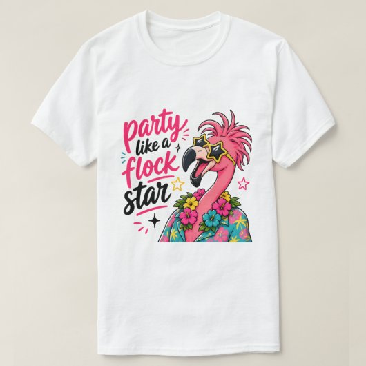 Lustiger Strand rosa Flamingo  T-Shirt (Design vorne)