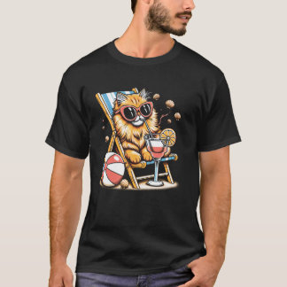 Lustiger Strandliebhaber-Geschenk Sommerurlaub Kat T-Shirt