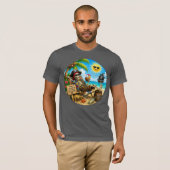 Lustiger Strandpirat T-Shirt (Vorne ganz)
