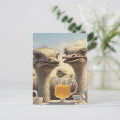 Lustiger Straußenteetee Postkarte (Stehend Vorderseite)
